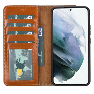 Carter Samsung Galaxy S22+ Plus Wallet Case, Rustic Tan - Bouletta