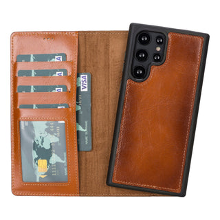 Carter Samsung Galaxy S22 Ultra Wallet Case, Rustic Tan - Bouletta