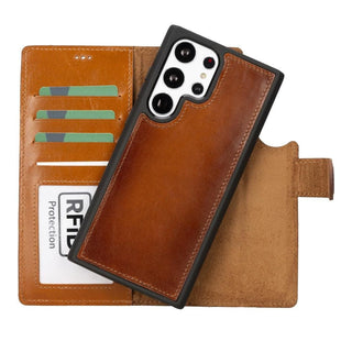 Carter Samsung Galaxy S23 Ultra Wallet Case, Rustic Tan - Bouletta