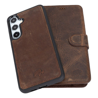 Carter Samsung Galaxy S25 Plus Wallet Case, Distressed Coffee - BlackBrook Case