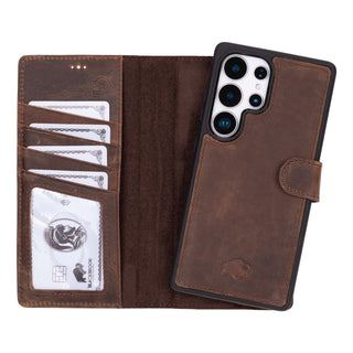 Carter Samsung Galaxy S25 Ultra Wallet Case, Distressed Coffee - BlackBrook Case