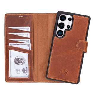 Carter Samsung Galaxy S25 Ultra Wallet Case, Golden Brown - BlackBrook Case