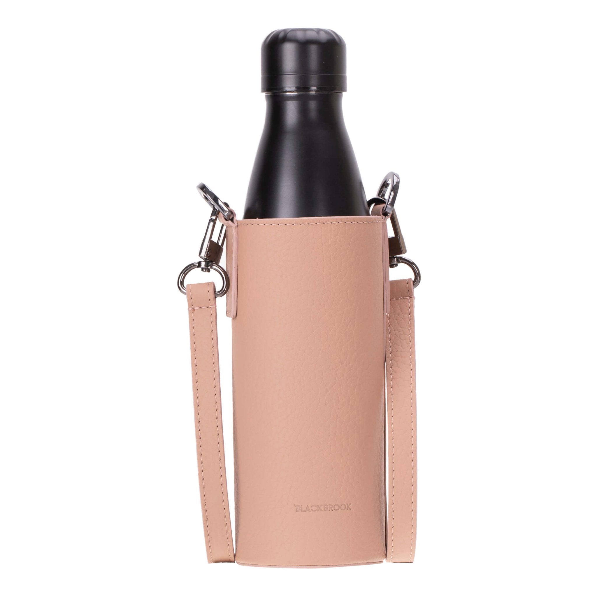 Full‑Grain Leather Crossbody Water Bottle Holder – Travel