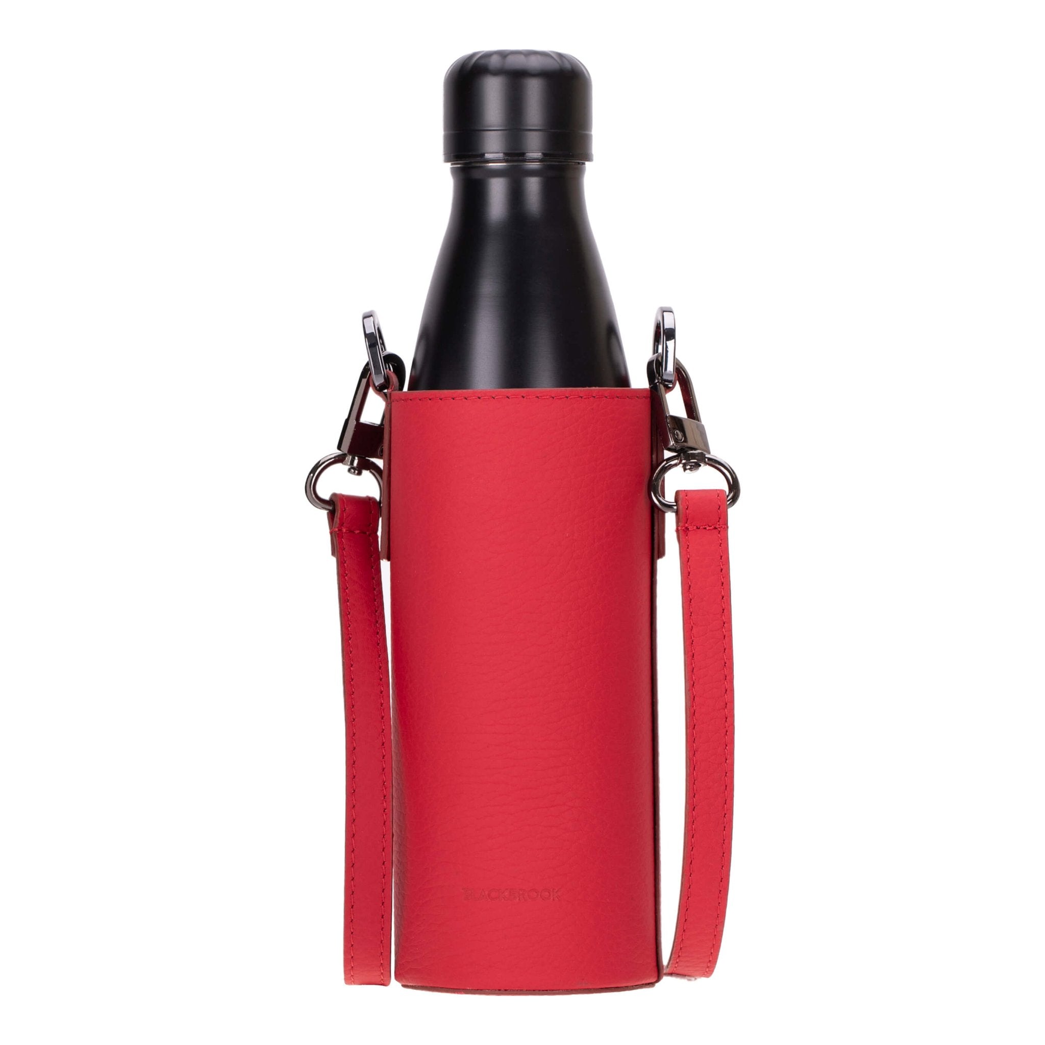 Full‐Grain Leather Crossbody Water Bottle Holder – Travel Essentials
