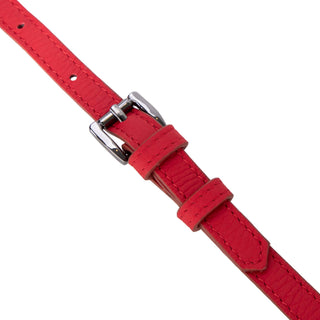 Castaway Full‑Grain Leather Crossbody Water Bottle Holder, Red - BlackBrook Case