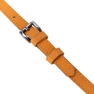 Castaway Full‑Grain Leather Crossbody Water Bottle Holder, Yellow - BlackBrook Case