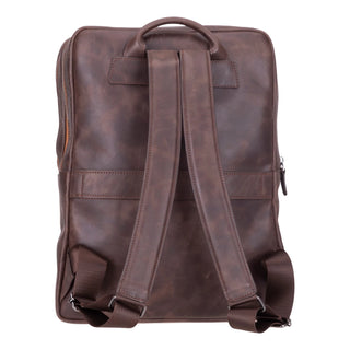 Castle Full - Grain Leather Laptop Backpack 16", Dark Brown - BlackBrook Case