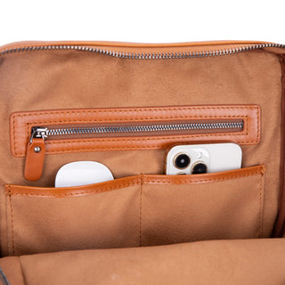 Castle Full - Grain Leather Laptop Backpack 16", Dark Brown - BlackBrook Case