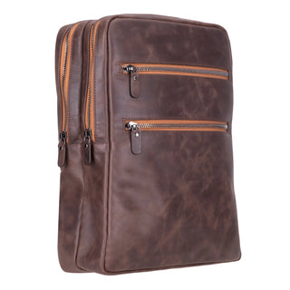 Castle Full - Grain Leather Laptop Backpack 16", Dark Brown - BlackBrook Case