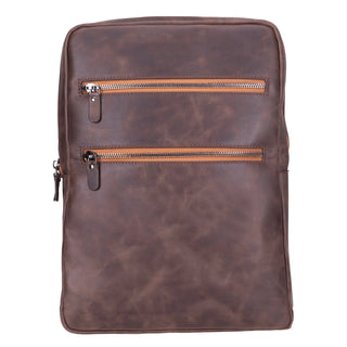 Castle Full - Grain Leather Laptop Backpack 16", Dark Brown - BlackBrook Case