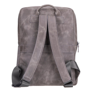 Castle Full - Grain Leather Laptop Backpack 16", Gray - BlackBrook Case