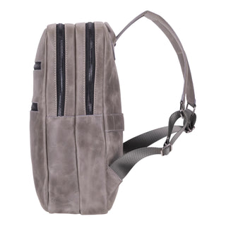 Castle Full - Grain Leather Laptop Backpack 16", Gray - BlackBrook Case