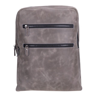 Castle Full - Grain Leather Laptop Backpack 16", Gray - BlackBrook Case