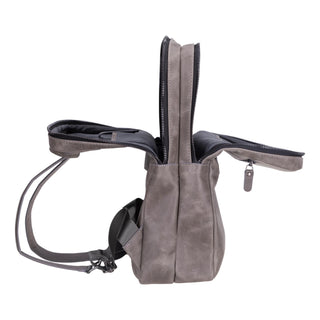 Castle Full - Grain Leather Laptop Backpack 16", Gray - BlackBrook Case