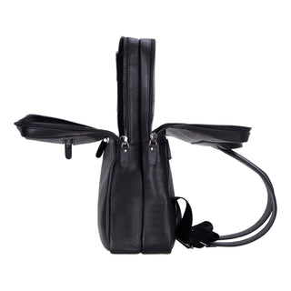 Castle Full-Grain Leather Laptop Backpack 16", Pebble Black - BlackBrook Case