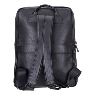 Castle Full-Grain Leather Laptop Backpack 16", Pebble Black - BlackBrook Case