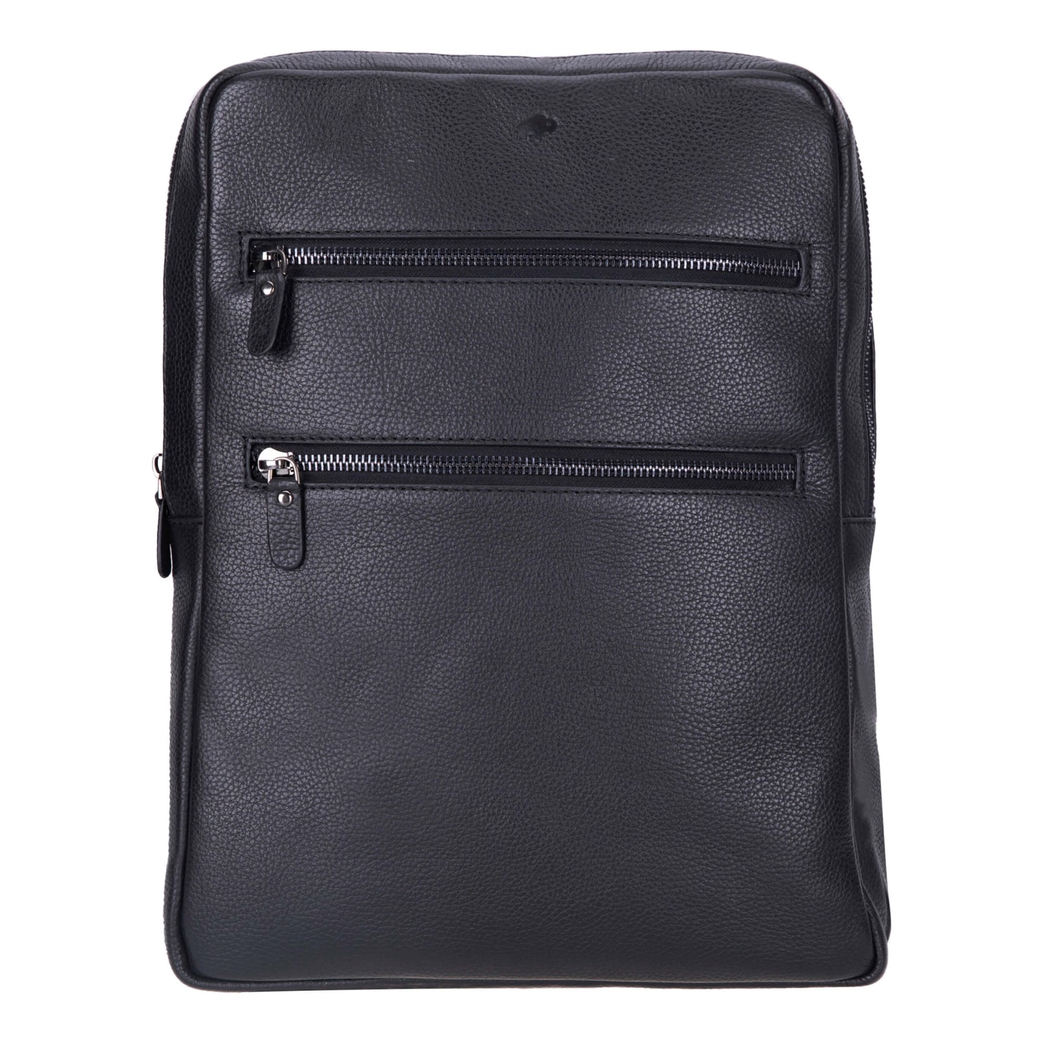 brockley black leather unisex backpack Castle Leather Backpack – Full‑Grain Leather, Pebble Black