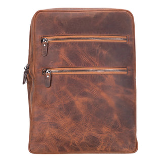 Castle Full - Grain Leather Laptop Backpack 16", Saddle Brown - BlackBrook Case
