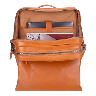 Castle Full - Grain Leather Laptop Backpack 16", Tan - BlackBrook Case