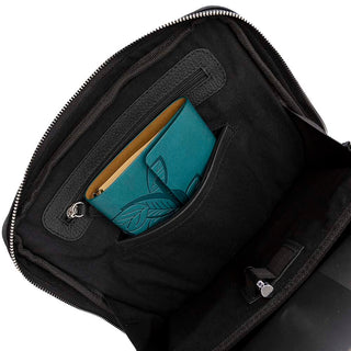 Castle Slim Full-Grain Leather Backpack, Pebble Black - BlackBrook Case