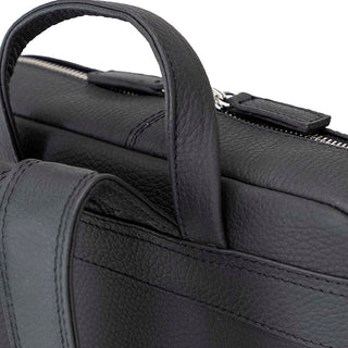 Castle Slim Full-Grain Leather Backpack, Pebble Black - BlackBrook Case