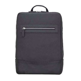 Castle Slim Full-Grain Leather Backpack, Pebble Black - BlackBrook Case