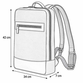 Castle Slim Full-Grain Leather Backpack, Pebble Black - BlackBrook Case