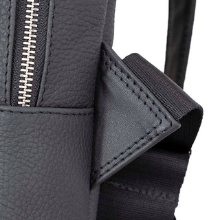 Castle Slim Full-Grain Leather Backpack, Pebble Black - BlackBrook Case