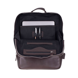 Castle Slim Full-Grain Leather Backpack, Pebble Brown - BlackBrook Case