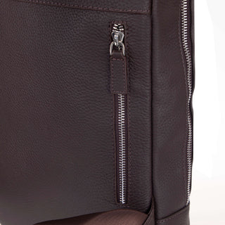 Castle Slim Full-Grain Leather Backpack, Pebble Brown - BlackBrook Case