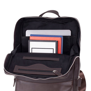 Castle Slim Full-Grain Leather Backpack, Pebble Brown - BlackBrook Case