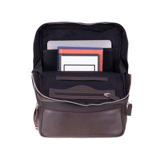 Castle Slim Full-Grain Leather Backpack, Pebble Brown - BlackBrook Case