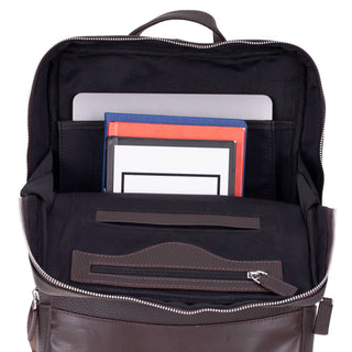 Castle Slim Full-Grain Leather Backpack, Pebble Brown - BlackBrook Case