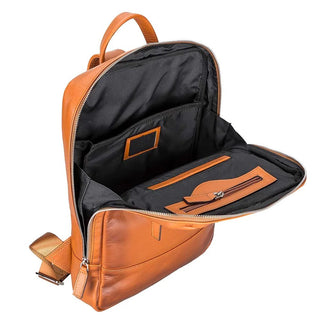 Castle Slim Full-Grain Leather Backpack, Rustic Tan - BlackBrook Case
