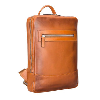 Castle Slim Full-Grain Leather Backpack, Rustic Tan - BlackBrook Case