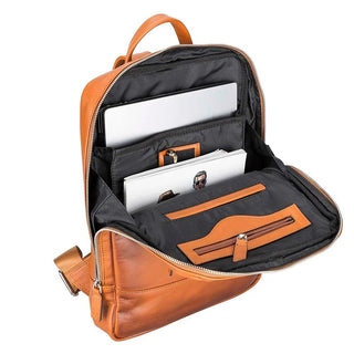Castle Slim Full-Grain Leather Backpack, Rustic Tan - BlackBrook Case