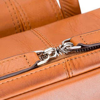 Castle Slim Full-Grain Leather Backpack, Rustic Tan - BlackBrook Case