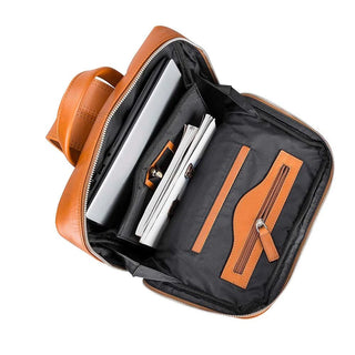 Castle Slim Full-Grain Leather Backpack, Rustic Tan - BlackBrook Case