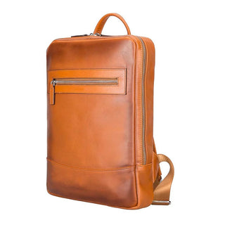 Castle Slim Full-Grain Leather Backpack, Rustic Tan - BlackBrook Case