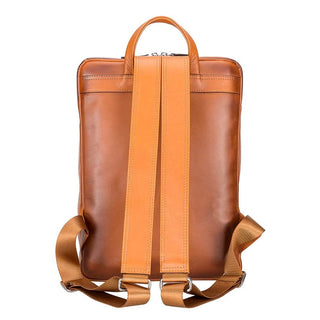 Castle Slim Full-Grain Leather Backpack, Rustic Tan - BlackBrook Case