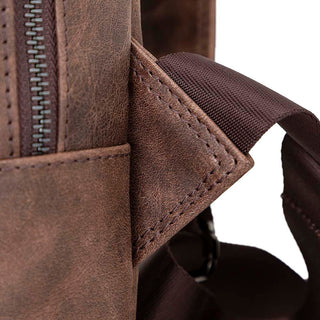 Castle Slim Full-Grain Leather Backpack, Saddle Brown - BlackBrook Case