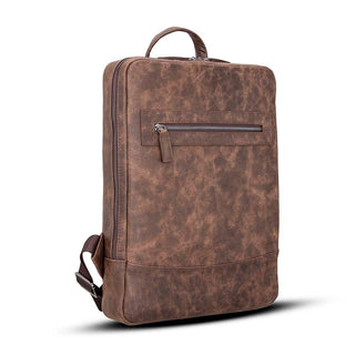 Castle Slim Full-Grain Leather Backpack, Saddle Brown - BlackBrook Case
