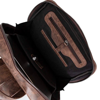 Castle Slim Full-Grain Leather Backpack, Saddle Brown - BlackBrook Case