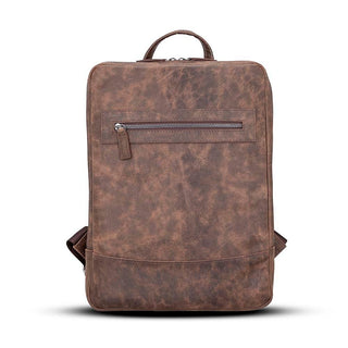 Castle Slim Full-Grain Leather Backpack, Saddle Brown - BlackBrook Case