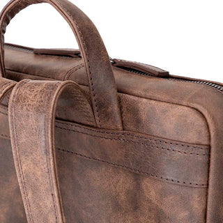 Castle Slim Full-Grain Leather Backpack, Saddle Brown - BlackBrook Case