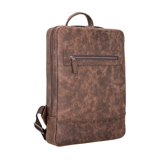 Castle Slim Full-Grain Leather Backpack, Saddle Brown - BlackBrook Case