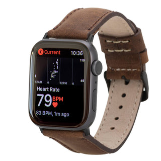 Classic Band for Apple Watch Ultra 49mm, Distressed Coffee , Black Hardware - BlackBrook Case