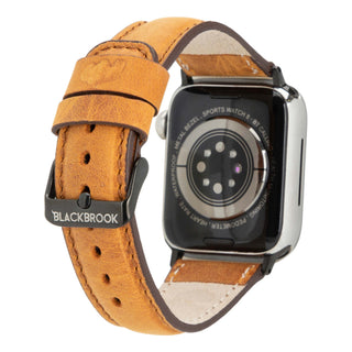 Classic Band for Apple Watch Ultra 49mm, Golden Brown, Black Hardware - BlackBrook Case