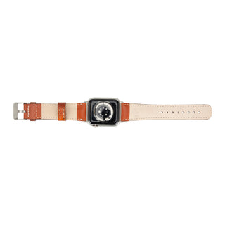 Classic Leather Band – Apple Watch 42 mm (Burnished Tan, Silver Hardware) - BlackBrook Case