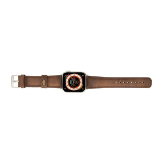Classic Leather Band – Apple Watch 46 mm (Distressed Coffee, Silver Hardware) - BlackBrook Case